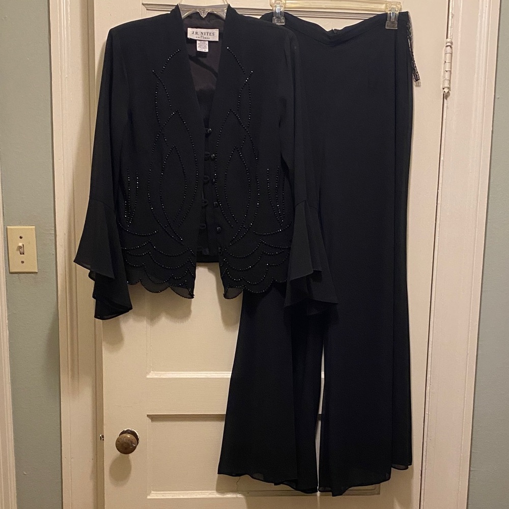 Elegant Black Pantsuit with Embellishments